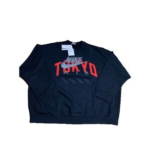 Nike Air‎ Tokyo Black University Red White Fleece Crew Men's Sz XL (HQ1105 010)